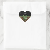 Stijlvolle luipaard Afdrukken Elegant Green Bow en Hart Sticker (Tas)