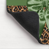Stijlvolle luipaard Afdrukken Elegant Green Bow en Muismat (Hoek)