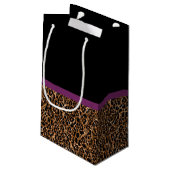 Stijlvolle luipaard Afdrukken Elegant Paars Bow en Klein Cadeauzakje (Achterkant Gekanteld)