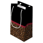 Stijlvolle luipaard Afdrukken Elegant Red Bow en n Klein Cadeauzakje (Achterkant Gekanteld)