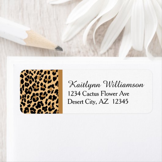 Stijlvolle luipaard afdrukken etiket (Insitu)