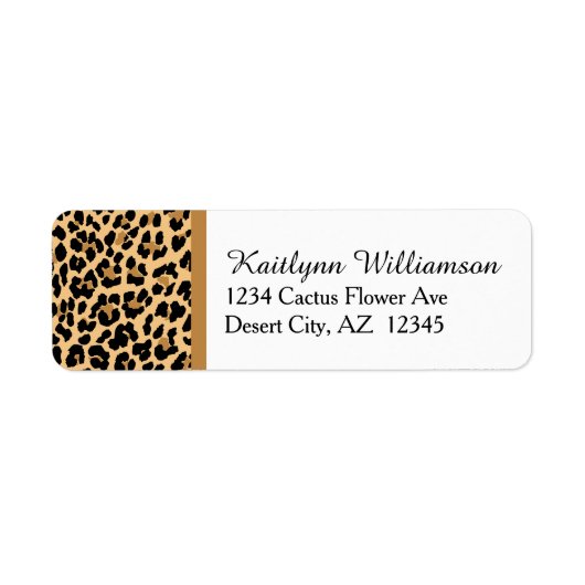 Stijlvolle luipaard afdrukken etiket (Voorkant)