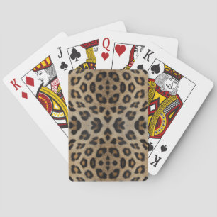 Stijlvolle luipaard bont dier print patroon vet pl pokerkaarten