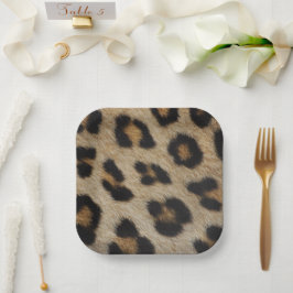 Stijlvolle luipaard cheetah bont dier print patroo papieren bordje