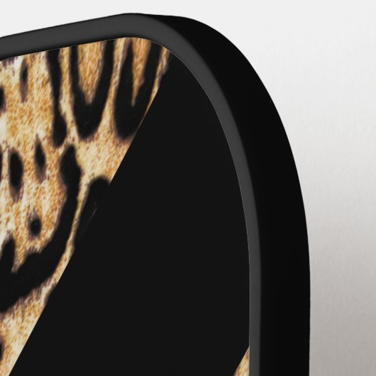 Stijlvolle luipaard Dierafdrukken met elke naam Pi Pickleball Paddle (Links Detail)