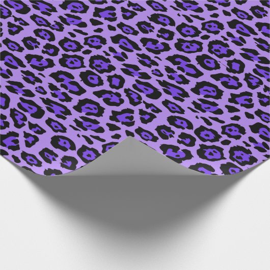 Stijlvolle luipaard dierenprint patroon paarse vio cadeaupapier (Hoek)