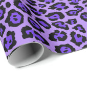 Stijlvolle luipaard dierenprint patroon paarse vio cadeaupapier (Rol Hoek)