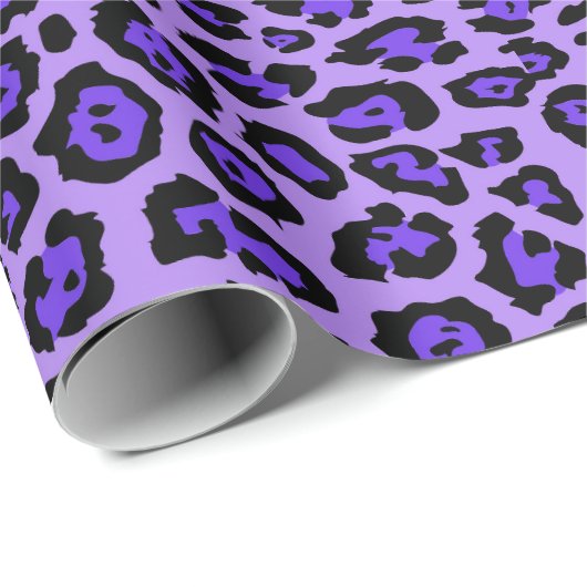 Stijlvolle luipaard dierenprint patroon paarse vio cadeaupapier (Rol Hoek)