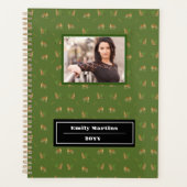 Stijlvolle luipaard dierlijke patroonnaam, groene  planner (Voorkant)