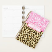 Stijlvolle luipaard en roze zebra-afdrukken planner (Display)