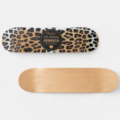 Stijlvolle luipaard print Happy 25th Birthday Cust Persoonlijk Skateboard (Horizontaal)