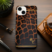 Stijlvolle luipaard print oer instinct monogram iPhone hoesje