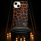Stijlvolle luipaard print oer instinct monogram iPhone hoesje