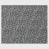 Stijlvolle luipaarddierenprint zwart houtskool gri cadeaupapier (Vlak)