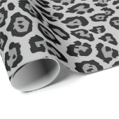 Stijlvolle luipaarddierenprint zwart houtskool gri cadeaupapier (Rol Hoek)