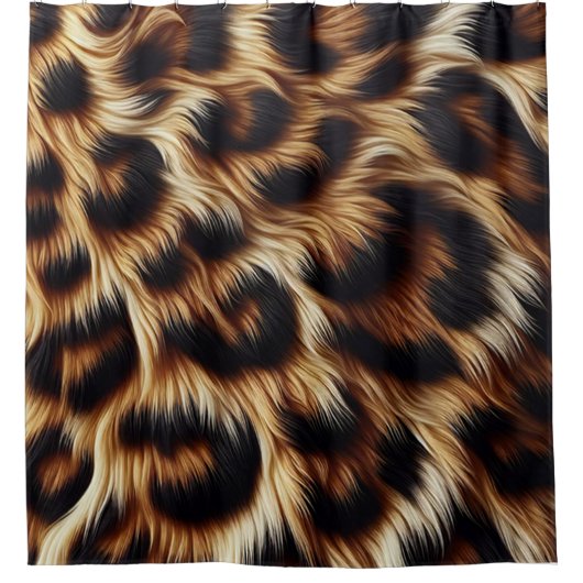 Stijlvolle luipaardprint douchegordijn (Voorkant)