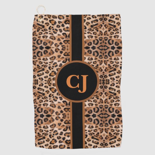 Stijlvolle Luipaardprint Persoonlijk Golfhanddoek (Voorkant)