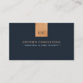 Stijlvolle luxe Faux Copper Folie & Blauw Visitekaartje (Voorkant)