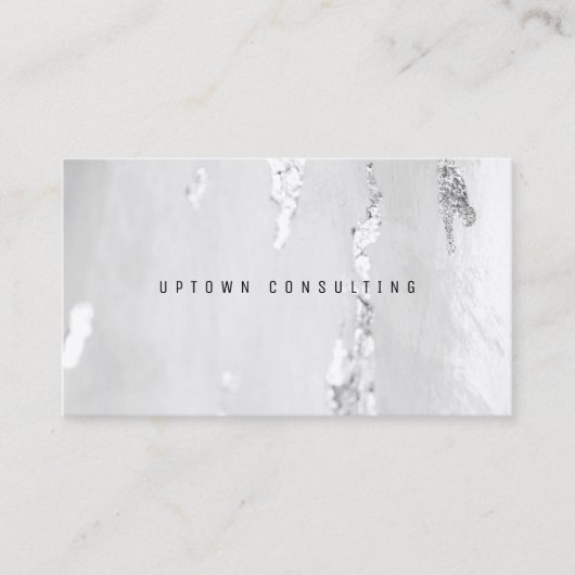 Stijlvolle luxe Faux Silver Foil Visitekaartjes (Voorkant)