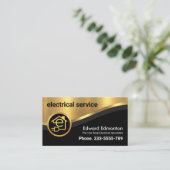 Stijlvolle luxe Gold Curve Golf Elektriciteit Visitekaartje (Staand voorkant)