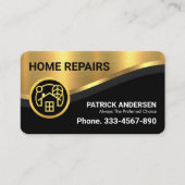 Stijlvolle luxe Gold Curve Wave Aannemer Visitekaartje (Voorkant)