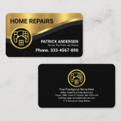 Stijlvolle luxe Gold Curve Wave Aannemer Visitekaartje (Voorkant / Achterkant)