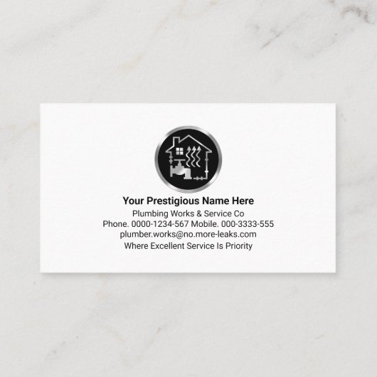 Stijlvolle luxe Gold Curve Wave Loodgieter Visitekaartje (Achterkant)