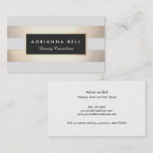 Stijlvolle Luxe Gold Striped Beauty en Mode Visitekaartje (Voorkant / Achterkant)