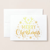 Stijlvolle Luxe Golden Reindeer kerstkaart met Fol Folie Kaarten (Voorkant met envelop)