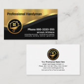 Stijlvolle luxe gouden curve golf Handyman Visitekaartje (Voorkant / Achterkant)