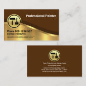 Stijlvolle, luxe gouden golfschilder visitekaartje (Voorkant / Achterkant)