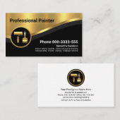 Stijlvolle, luxe gouden golfschilder visitekaartje (Voorkant / Achterkant)