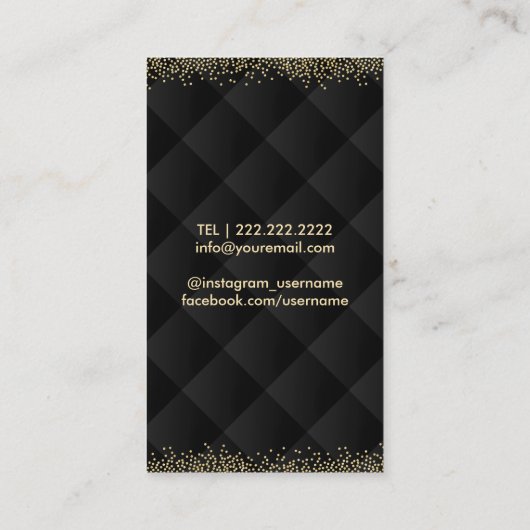 Stijlvolle luxe goudzwart in zwart-wit visitekaartje (Achterkant)