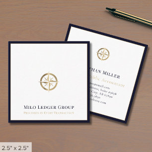 Stijlvolle luxe kompas Logo Vierkante Visitekaartje
