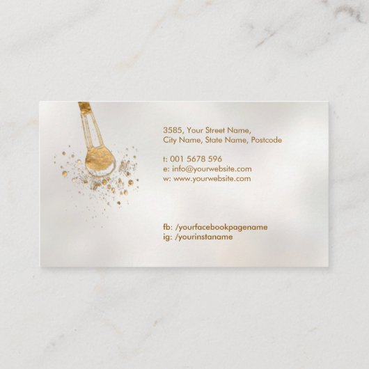 Stijlvolle luxe make-up borstels en palet visitekaartje (Achterkant)