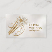 Stijlvolle luxe make-up borstels en palet visitekaartje (Voorkant)