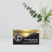 Stijlvolle luxe metalen curve Wave Handyman Visitekaartje (Staand voorkant)
