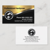 Stijlvolle luxe metalen curve Wave Handyman Visitekaartje (Voorkant / Achterkant)