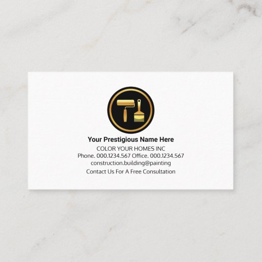 Stijlvolle luxe metalen golven schilder visitekaartje (Achterkant)