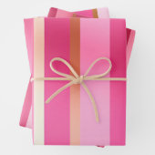 Stijlvolle luxe roze en gouden gestreepte inpakpapier vel (In situ)