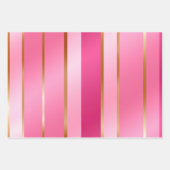 Stijlvolle luxe roze en gouden gestreepte inpakpapier vel (Voorkant 3)