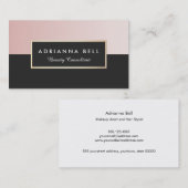 Stijlvolle Luxe Roze en zwarte Beauty Salon Visitekaartje (Voorkant / Achterkant)