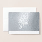 Stijlvolle luxe zilver laat het sneeuwKerstmis Folie Kaarten (Met envelop)