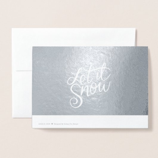 Stijlvolle luxe zilver laat het sneeuwKerstmis Folie Kaarten (Met envelop)