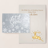 Stijlvolle luxe zilver laat het sneeuwKerstmis Folie Kaarten (Display)