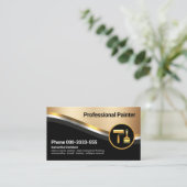 Stijlvolle luxueuze gouden zilveren golfschilder visitekaartje (Staand voorkant)