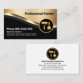 Stijlvolle luxueuze gouden zilveren golfschilder visitekaartje (Voorkant / Achterkant)