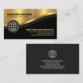 Stijlvolle Luxurous Gold Curve Wave CEO Visitekaartje (Voorkant / Achterkant)