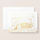 Stijlvolle Luxury Golden Reindeer Kerstmis Folie Kaarten (Voorkant met envelop)