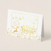 Stijlvolle Luxury Golden Reindeer Kerstmis Folie Kaarten (Voorkant)